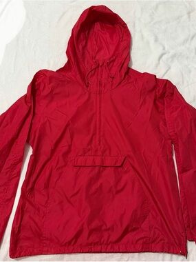 Vintage Red Hooded Woolrich Windbreaker Pullover